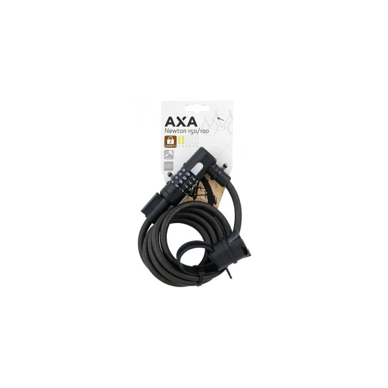 ANTIVOL SPIRAL AXA Newton 150 Code 150cm Ø10mm noir