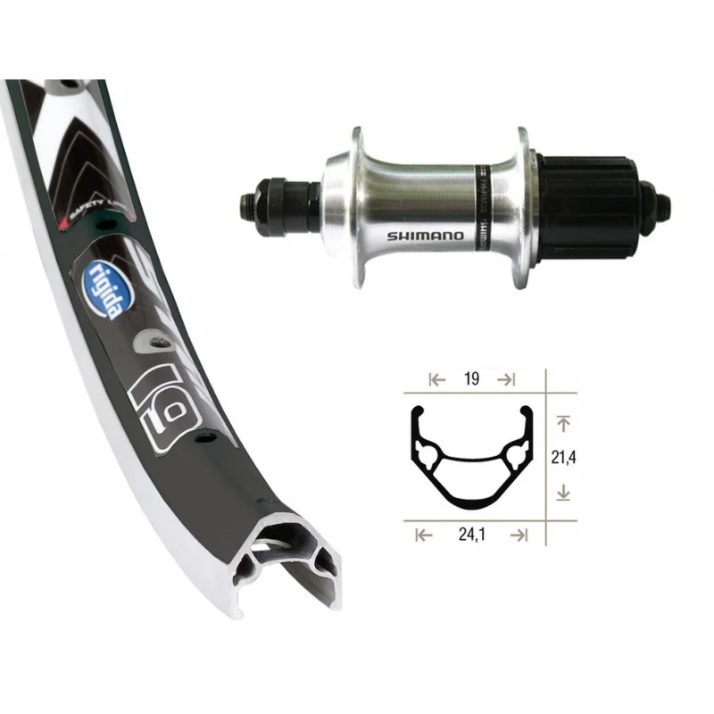 ROUE RIGIDA AR 28x1.75 blocage K7 8-10v