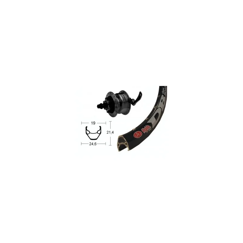 ROUE AV SHIMANO DYNAMO DH 3D30