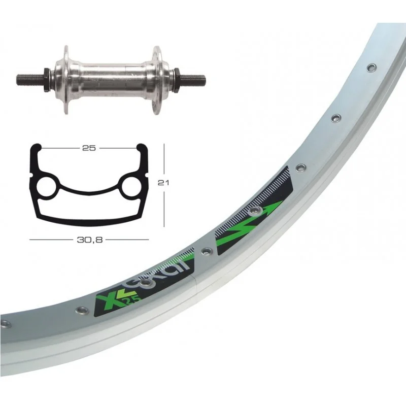 ROUE AV 26x1.90" XLC Exal axe plein