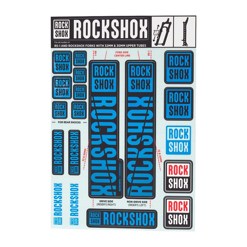 Kit de Stickers Fourche ROCKSHOCK bleu