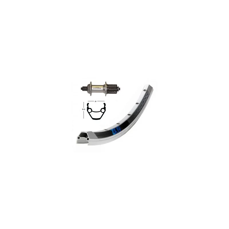 ROUE EXAL AR 28" 622-19 Moy Deore K7 8-9v 8/9v 36 rayons