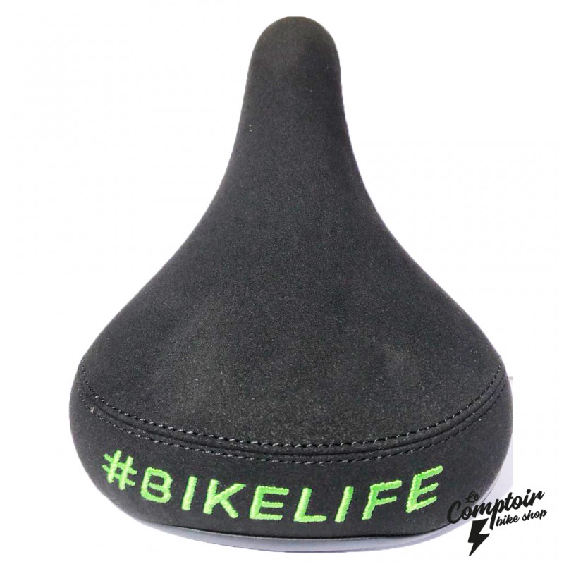 Selle BIKELIFE Noire logo Vert
