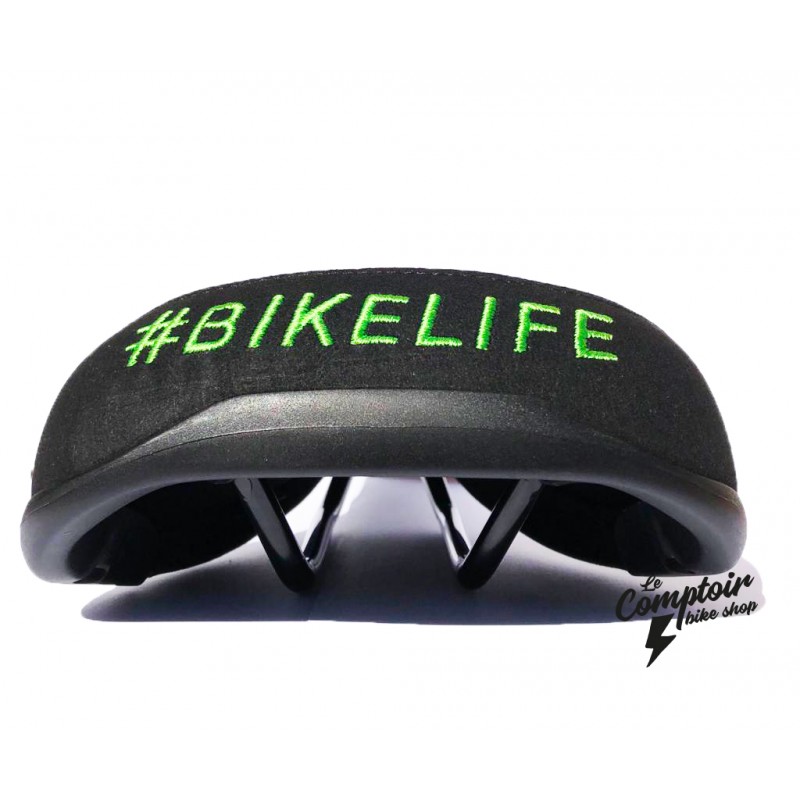 Selle BIKELIFE Noire logo Vert