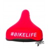 Selle BIKELIFE Rouge logo Blanc - Wheeling Bike