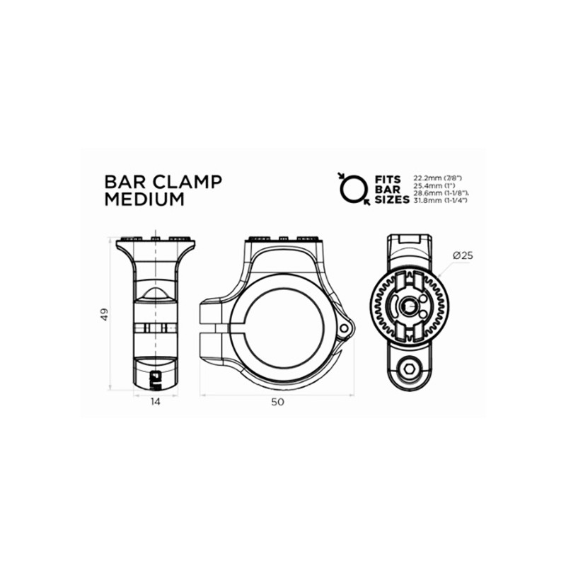 Base 360° de Support Téléphone QUADLOCK Medium