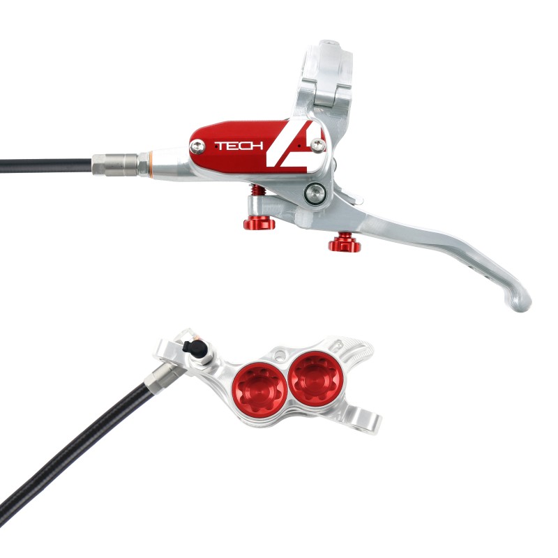 Frein arrière HOPE Tech4 E4 Poli Rouge - 4 pistons