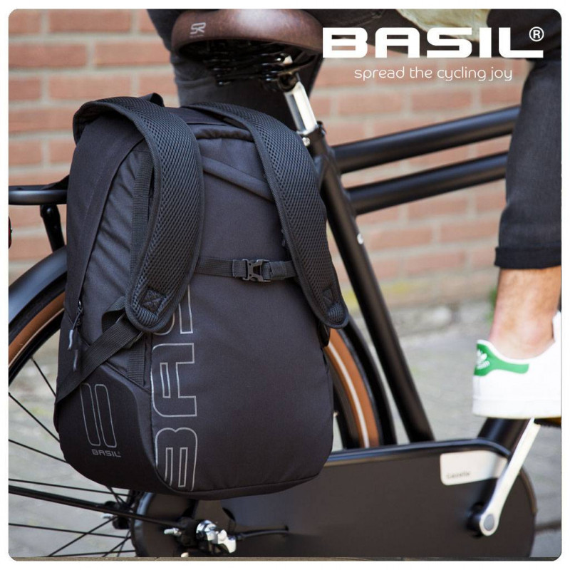 Sacoche-Sac à dos BASIL Arrière flex noir