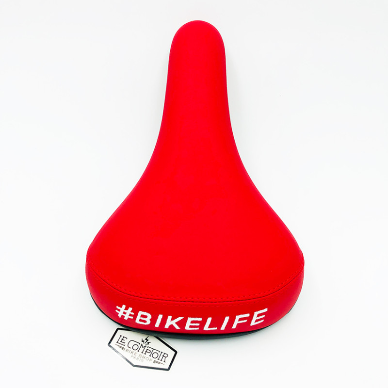 Selle BIKELIFE Rouge logo Blanc