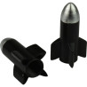 Bouchons de Valve VWP Aluminium Fusée Noirs - la paire