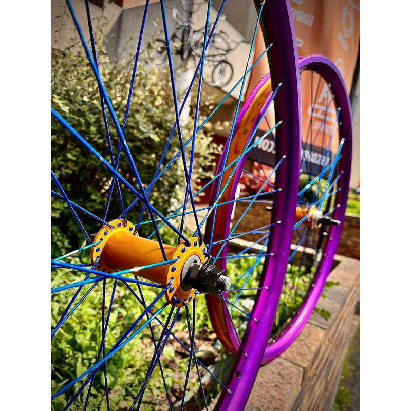 Paire de roues custom SEBIKES x RADIO 29' Purple-gold - Wheeling bike