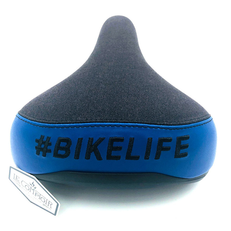 Selle BIKELIFE Bicolore noire-bleu foncé