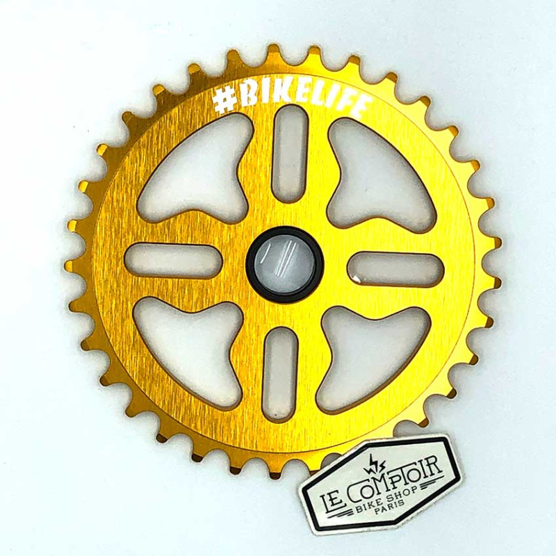 Plateau BIKELIFE Tiktok aluminium 33 dents or