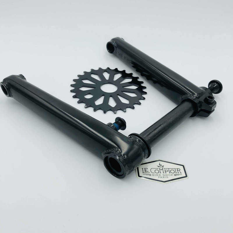 Pédalier BIKELIFE 165mm noir avec plateau 25 dents