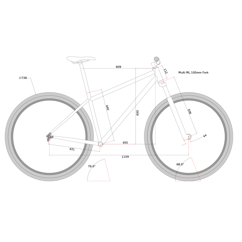 Cadre VTT Multi 29 pouces de Sobre Bikes - Gris Brume