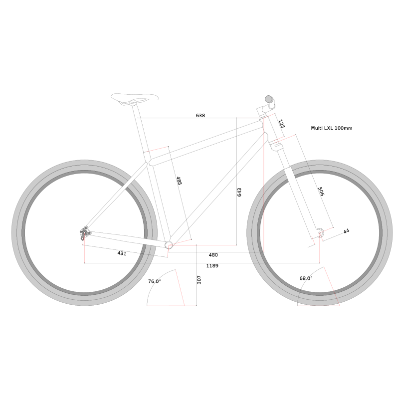Cadre VTT Multi 29 pouces de Sobre Bikes - Gris Brume