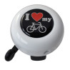 Sonnette Reich motif : I LOVE MY BIKE - 55 mm - blanche