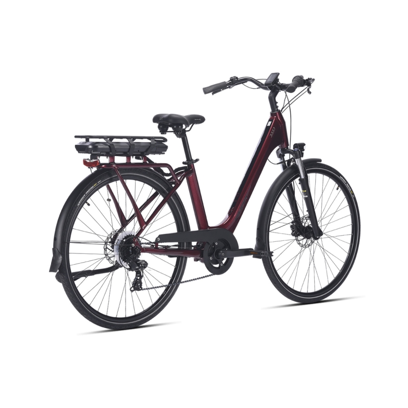 Vélo à assistance électrique City On de SUNN rouge bordeaux