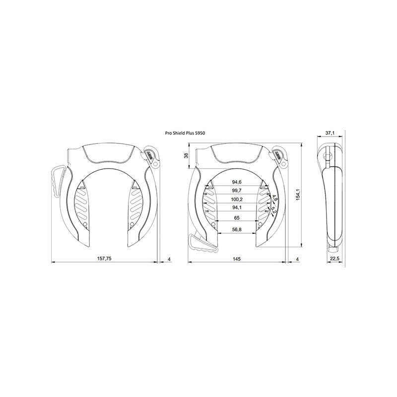 Antivol de cadre ABUS Pro Shield Plus™ 5950 NR Black