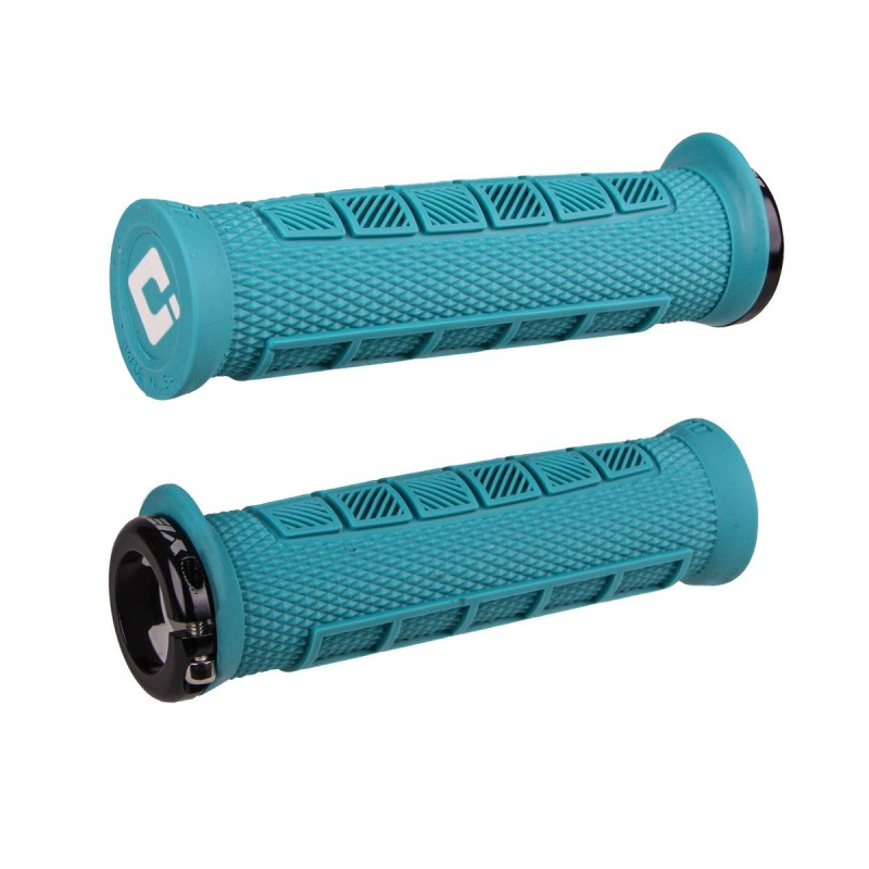Poignées ODI Elite x Yeti lock-On bleu turquoise - 130mm