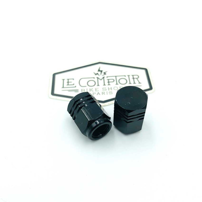 Paire de bouchons de valve SE BIKES Hexagonaux