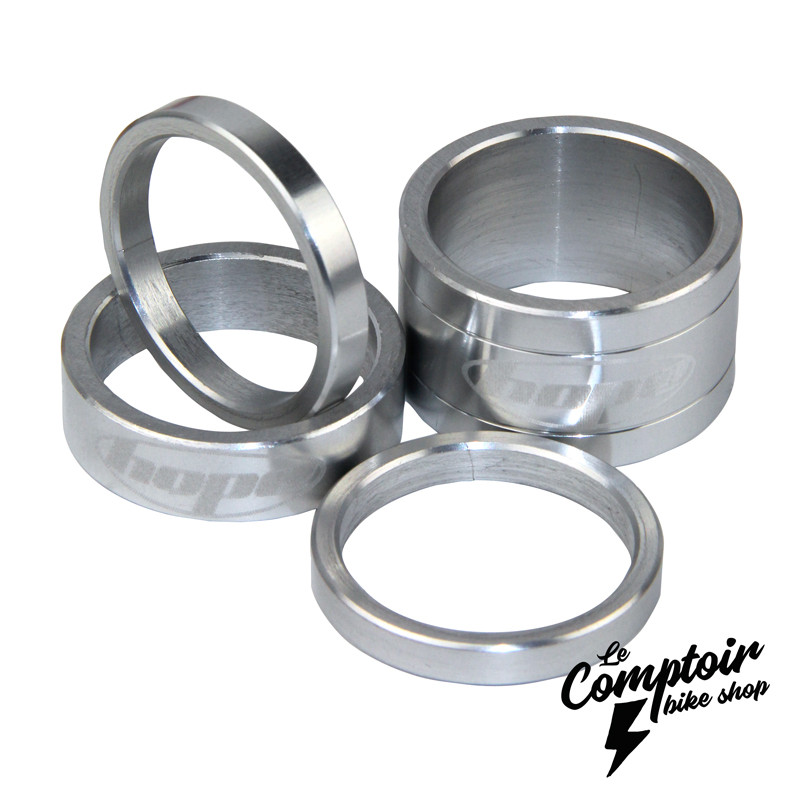 Spacer / Entretoises de direction HOPE usinées en Aluminium silver