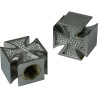 Bouchons de Valve VWP Aluminium Croix de malt polies - la paire