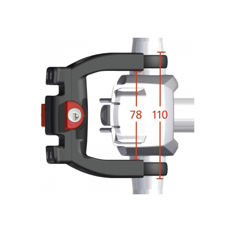Adaptateur Panier KlickFix Fixation de cintre pour VAE BOSCH Ø 22-26 Y31.8 mm - Verrouillage