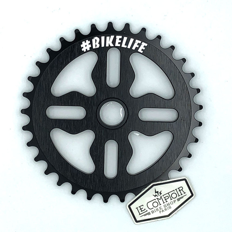 Plateau BIKELIFE Tiktok aluminium 33 dents noire
