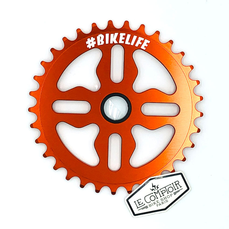 Plateau BIKELIFE Tiktok aluminium 33 dents orange