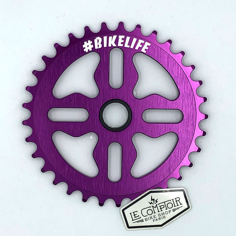 Plateau BIKELIFE Tiktok aluminium 33 dents violette
