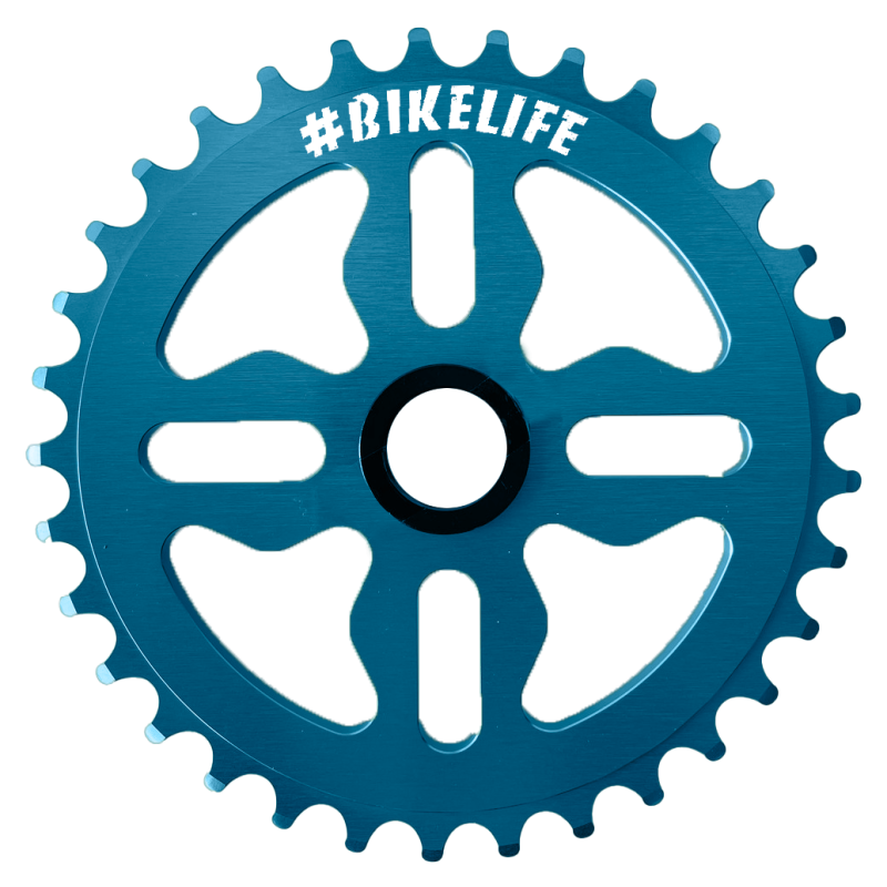 Plateau BIKELIFE Tiktok aluminium 33 dents bleue