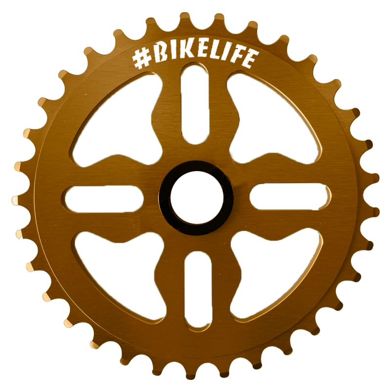 Plateau BIKELIFE Tiktok aluminium 33 dents or
