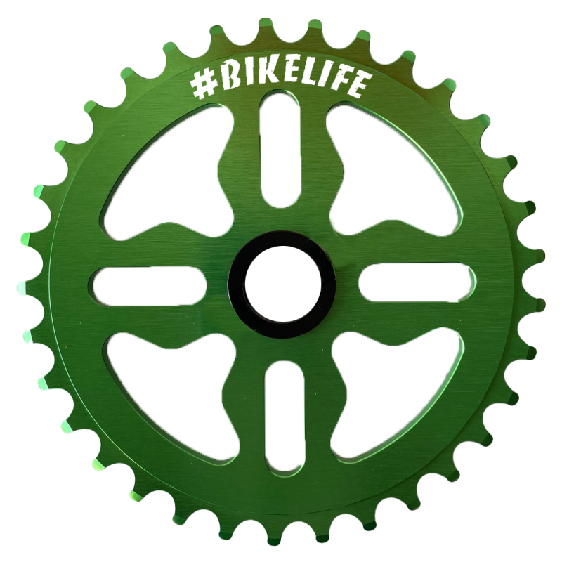 Plateau BIKELIFE Tiktok aluminium 33 dents verte