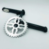 Pédalier BMX L170mm noir + plateau BIKELIFE tiktok 33T silver