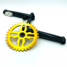 Pédalier BMX L170mm noir + plateau BIKELIFE tiktok 33T or