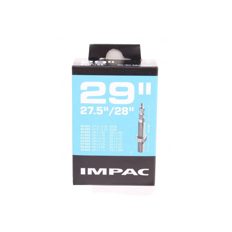 Chambre à air IMPAC 29'/28'/27.5' presta 40mm 40/60-584/635