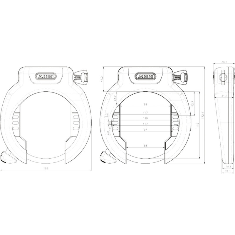 Antivol de cadre ABUS pro amparo 4750 XL R