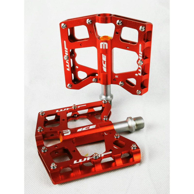 Pédales ICE FAST Whip aluminium cnc rouges