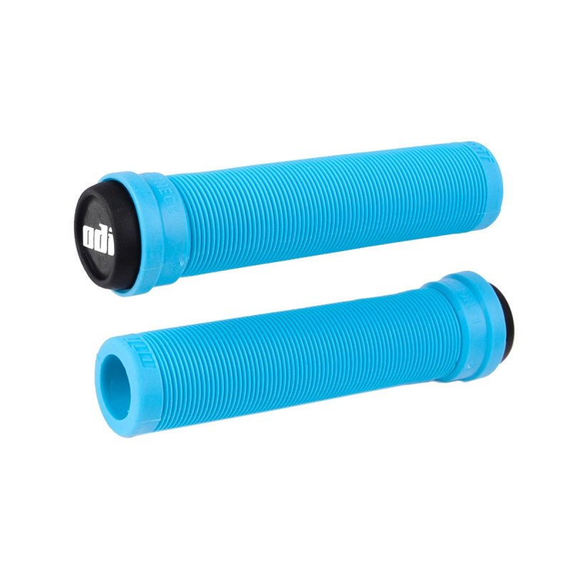 Poignées ODI Longneck flangeless - 135mm bleues aqua