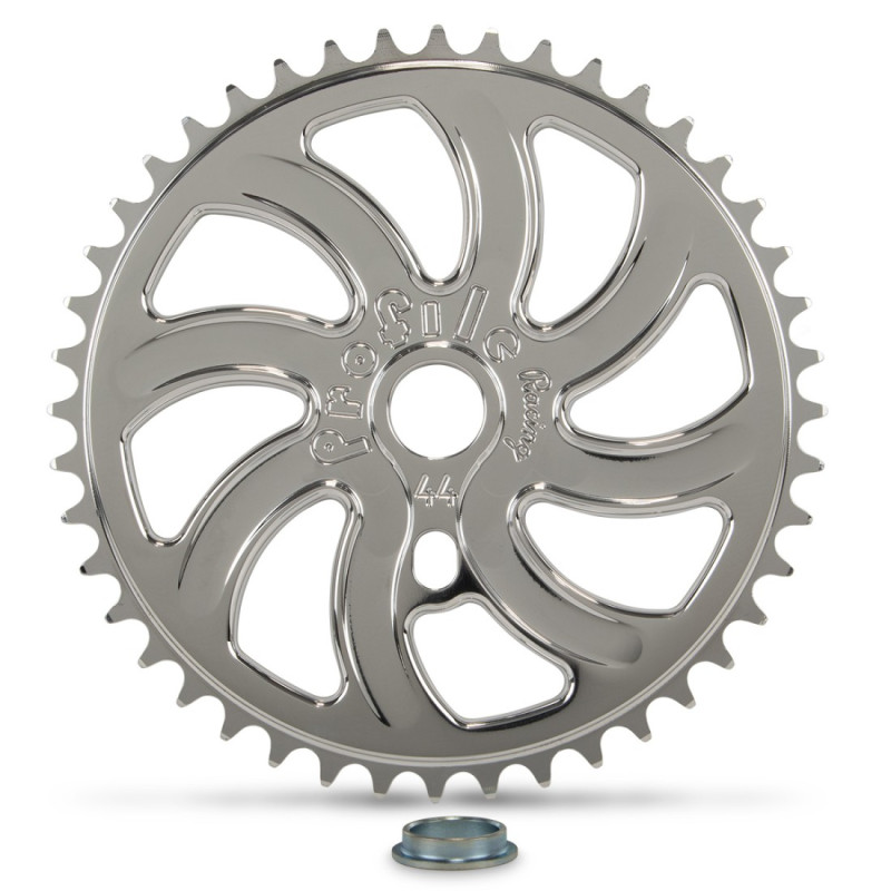 Plateau PROFILE RACING whippin chromée - 44t