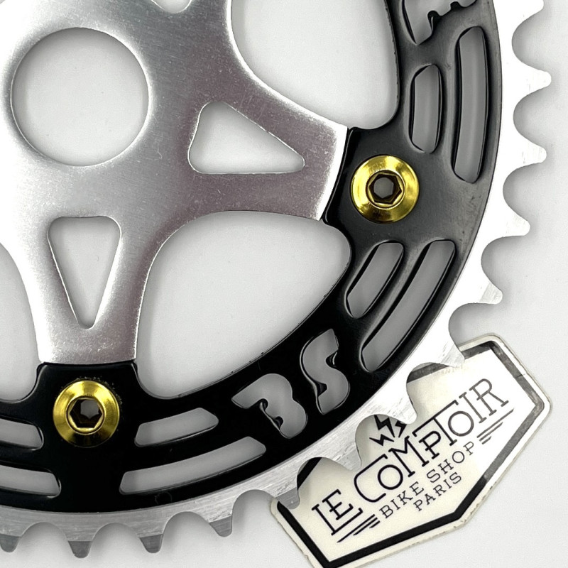 Couronne et spider SE BIKES OM Flyer aluminium noir - 39 dents