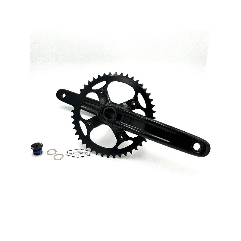 Pédalier SE BIKES mono plateau  4 point BCD 104 mm Noir L175mm - 44 dents
