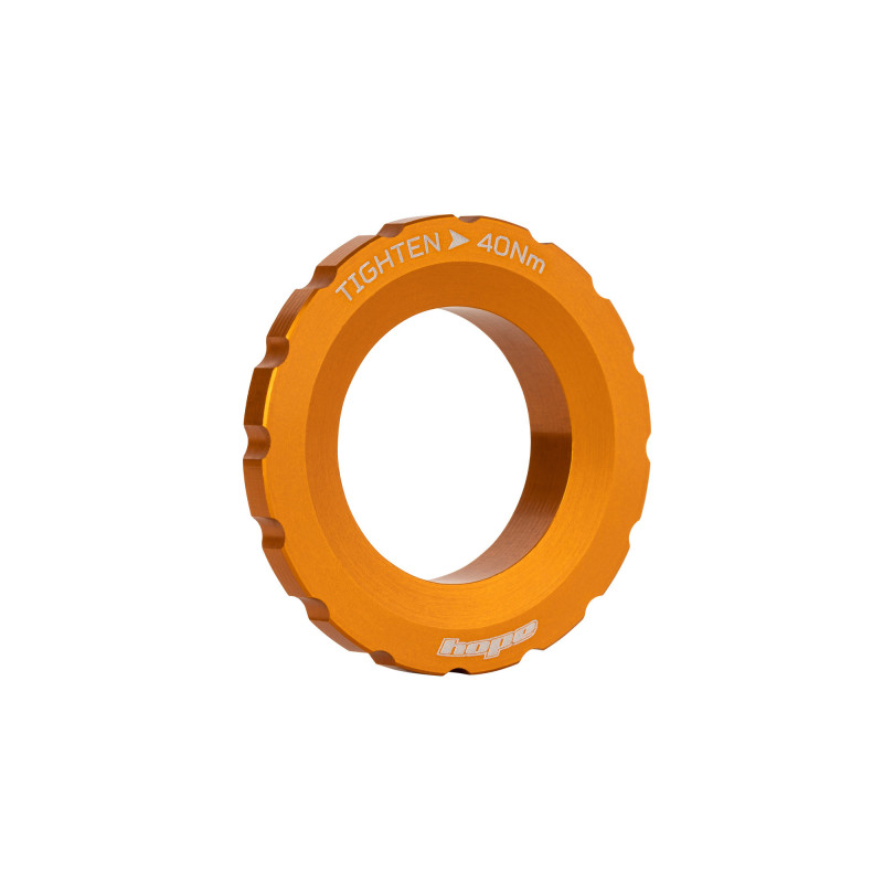 Écrou de serrage externe HOPE usiné en aluminium pour disque Center-Lock - Orange