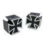 Bouchons de Valve TRIP TOPZ Iron Cross schrader noir - la paire