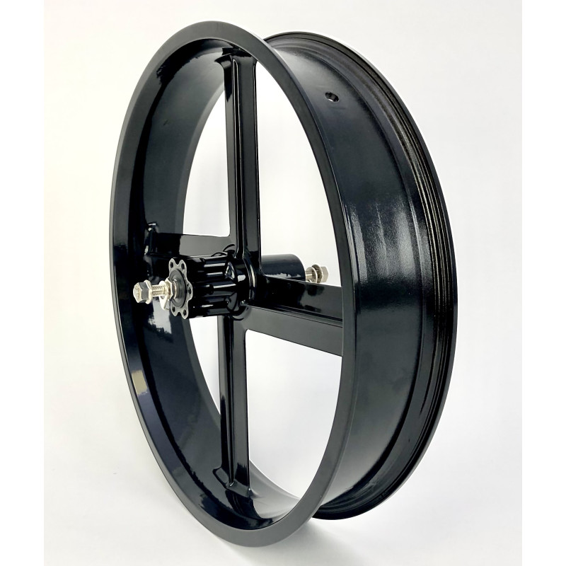 Roue avant disc à batons magnesium FAT BIKE 84 mm noire - 20 pouces