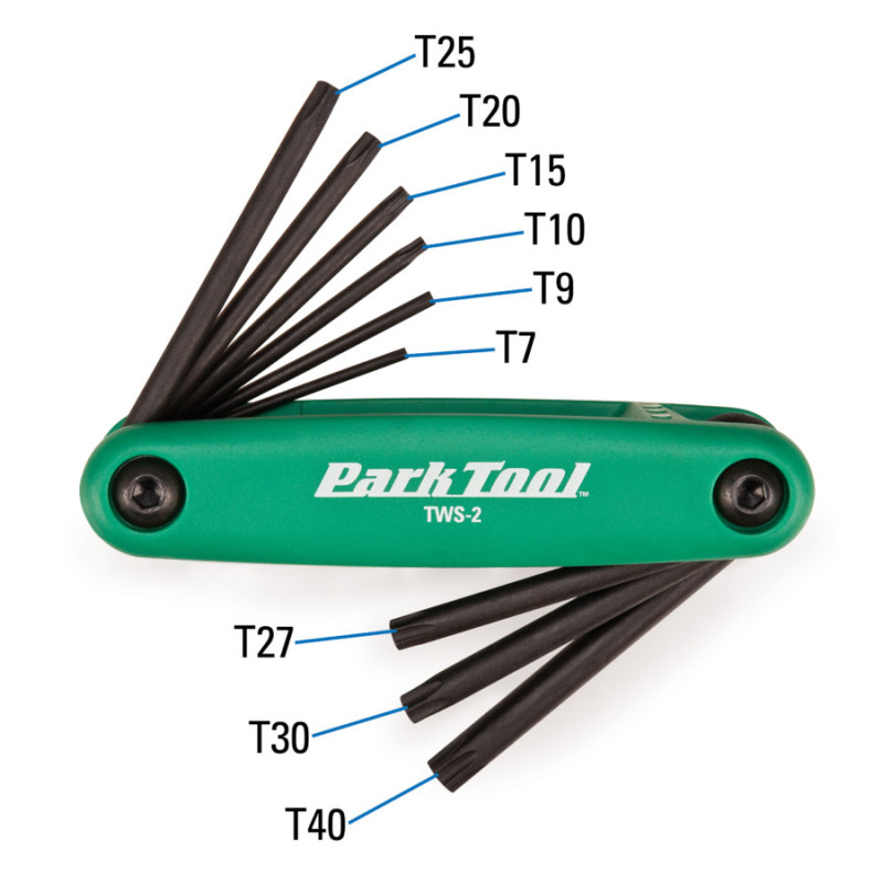 Jeu de clés pliantes PARK TOOL compatibles Torx - TWS-2
