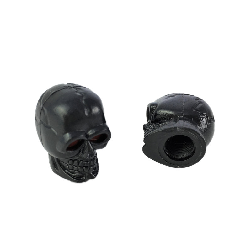 Bouchons de Valve TRIK TOPZ Tête de mort noir schrader - la paire