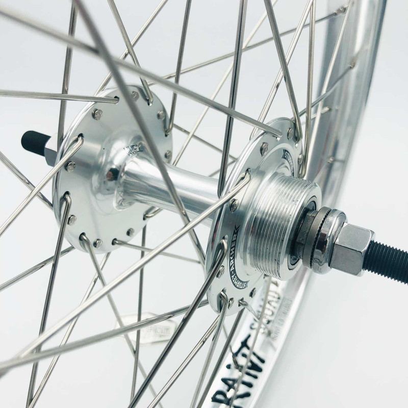 Paire de roue BMX custom 20 pouces 36H chromée - oldschool bmx
