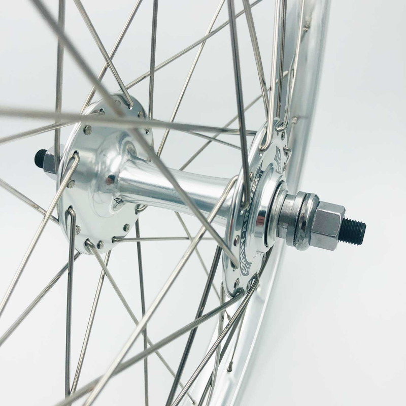 Paire de roue BMX custom 20 pouces 36H chromée - oldschool bmx